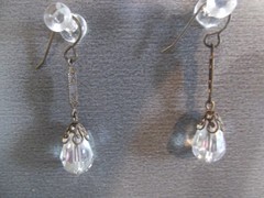 1 Pair Unique 1.5″in Glass Clear Crystal Antique Tear Drop Shape Dangle