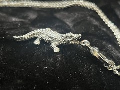 Jan Leslie Caimen Alligator Necklace Silver 925 Unique, Detailed, And Beautiful