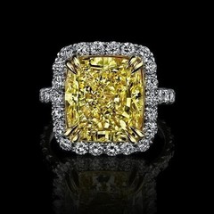 4.10 Ct Canary Diamond Art Deco Antique Vintage Wedding Ring 925 Sterling Silver