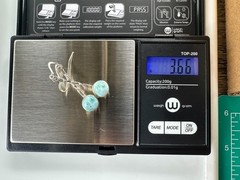 Larimar Dangle Earrings Twisted Wire Drop Earrings 925 Sterling Silver #19