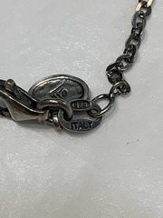 Vtg Italy Sterling Silver Rolo Chain Necklace 18”L 2.6gr