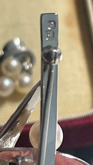 Vintage Mikimoto Sterling Silver Cultured Pearl Brooch & Earrings Set w/ Box