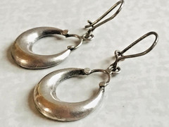 💎 RARE Soviet 875 Silver “Klaachi” Earrings – USSR Star Marked – 4.5cm (1.77″)