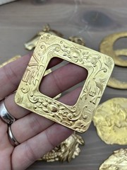 Vintage Brass Stampings Findings Pendant Pin Jewelry Making Horse Dog Western