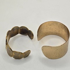 Vintage Cuff Bracelet Lot Gold Tone Hammered Wide Statement Boho Runway Minimal