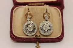 Stunning Art Deco Round Cut Lab Created Diamond 925 Silver Engagement Earrings