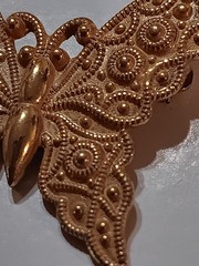 Miriam Haskell Vintage Gold-tone Butterfly Brooch