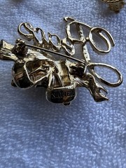 Christmas jewelry lot brooches earrings Many Signed See Description
