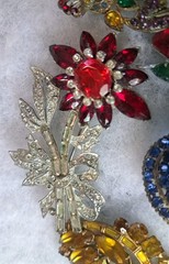 Antique Brooch Lot Crown Trifari Jewled Symphony,Czech, Alfred Philippe?? Etc