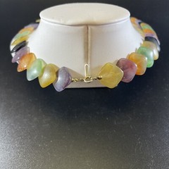 Vintage Lucite 20-Inch Necklace Square Beads Stacked Multicolored