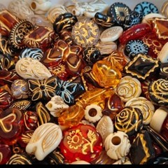 Boho Acrylic Czech Beads Mix – Colorful DIY Jewelry Making Craft Supplies Lot