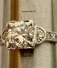 Estate Diamond Ring,Platinum, 10% Iridium Diamond Ring! Antique,Transitional Cut