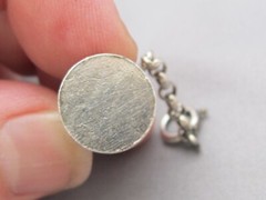 Vintage STERLING TANKARD CHARM on CHAIN-Working Lid