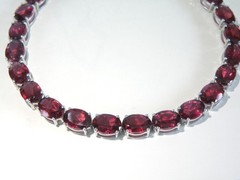 New Sterling Silver 925 Natural Rhodolite Pink Garnet Tennis Bracelet 7.5″
