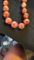 Antique 18″ SouthEast Asian Beaded Carnelian Hand Strung Graduated Bead Necklace