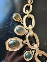 VINTAGE SIGNED NUMBERED YVES ST. LAURENT GRIPOIX GOLD TONE NECKLACE GOOSSENS