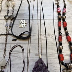 Vintage & Modern Asian Jewelry Lot Natural Mixed Gemstones Amethyst Pink Quartz