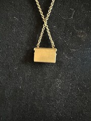 Necklace Brass Chain With Tiny Brass Purse