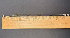Vintage Avon Gold Tone Station Beaded Chain Bracelet Minimalist Dainty 7.25″