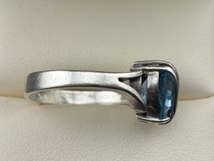 925 Sterling Silver Vintage Sky & Swiss Blue Topaz Designer Rings Sz. 8 & 8.5