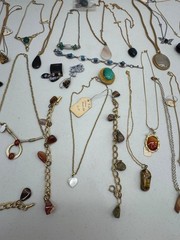 Vintage Handmade Stone Jewelry Lot. Many Necklaces and Bracelets.