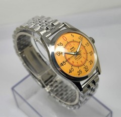 Vintage Hmt Pilot Yellow Dial 17 Jewels Mechanical hand winding Transparent Back