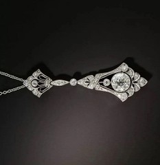 2.50Ct Art Deco Style Lab Created Diamond Wedding Gift 14K White Gold FN Pendant