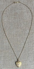 RARE Vintage Henry F Barrows HFB Etched 1/20 12k GF Heart Locket Necklace 13.5”