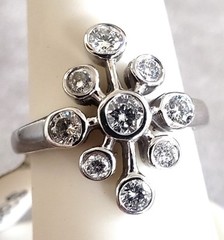 Vintage Natural Diamond Cocktail Ring 0.80CT(Est). 14K gold S-7.25
