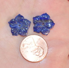 Vintage Gorgeous 15MM Lapis Flower Jackets For Earrings Use With Any Studs
