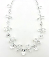 Vintage Faceted Clear Glass Crystal Necklace 21 in