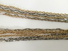 Signed CELEBRITY Necklace Gold Silver Tone Multistrand Office Siren Statement
