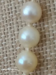 Vtg Cultured Natural Ivory Pearl Individualy Knotted Opera Lenth Pearl Necklace