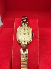 SWISS [N. MINT] 16mm OMEGA Gold Plated 17 JEWELS WORKING WIND UP WATCH Vintage