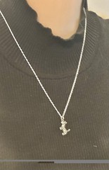 Vintage Sterling Silver Marcasite Scottie Dog Pendant Necklace, 18.5″, Dainty