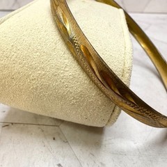 Vintage Bangle 14K CH Mexico Gold Etched Bracelet Floral Engraved 8″ Y2K Retro