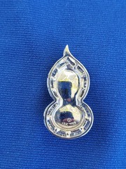 Original EARTH MINED Jadeite JADE DIAMOND Deco Pendant Medallion 18K WHITE GOLD