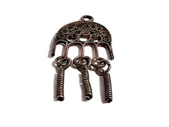 Vintage Pendant Filigree Silver Plated Metal Fully Handmade Ornamental Design