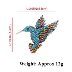 Shiny Rhinestone Bird Brooch Pin Women Men Hummingbird Animal Elegant Brooches
