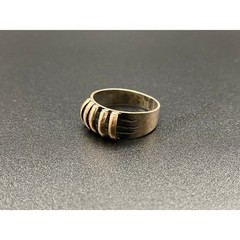 Vintage 950 Sterling Silver 18K Gold Ring Size 7.5