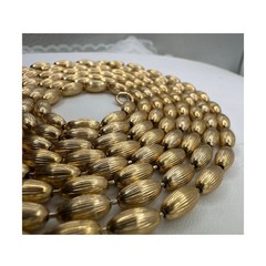 Napier Gold Filled Textured Beaded Chain Opera Length Necklace 60” 62g Vintage