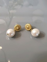 Vintage Gold Tone Pearl Earrings Beautiful See Pics Beautiful 😍 K77
