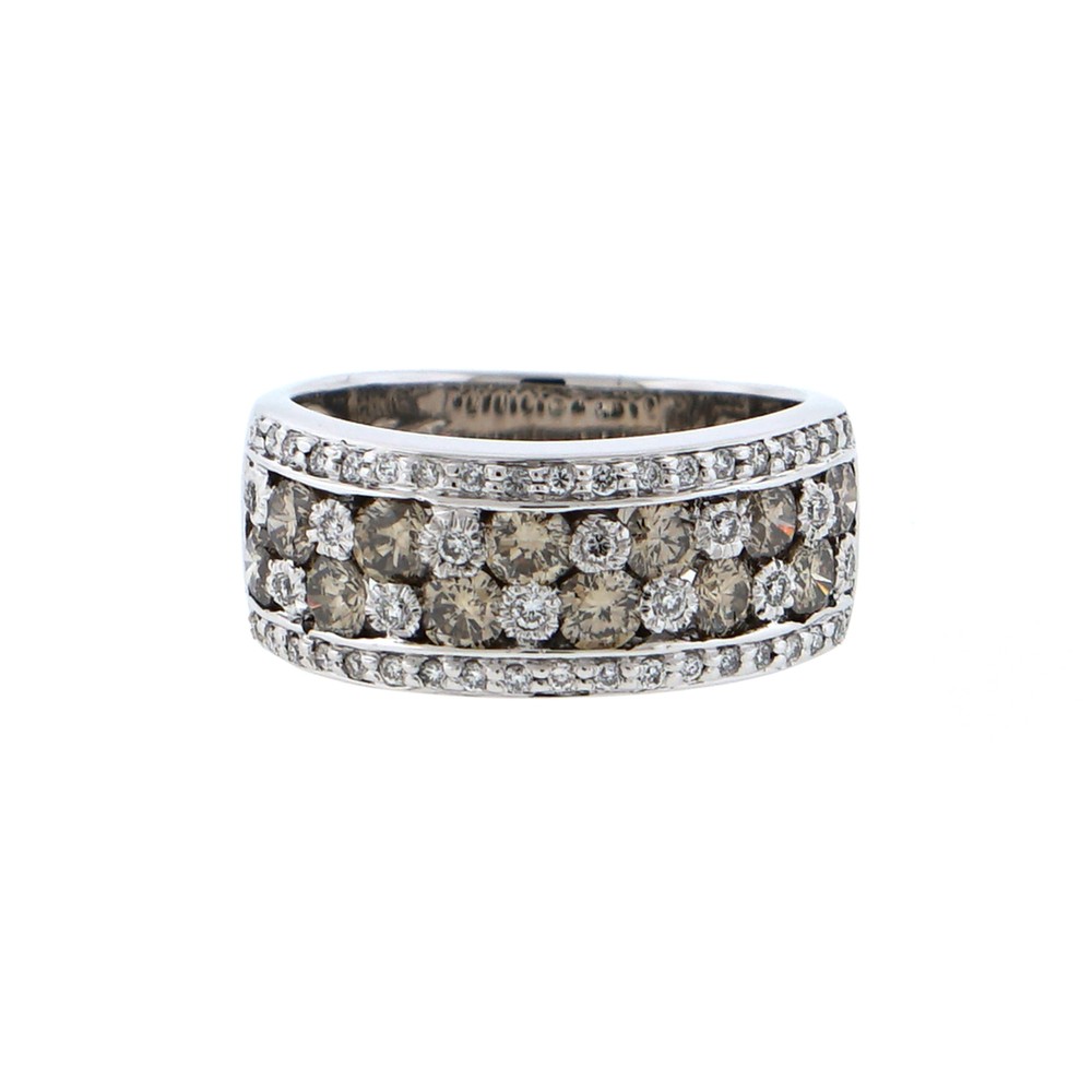 LeVian Chocolate Diamond Wide Band Over 2ct TW 18K White Gold