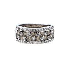 LeVian Chocolate Diamond Wide Band Over 2ct TW 18K White Gold