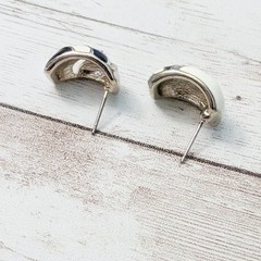Vintage Stud Earrings For Pierced Ears Cream, Black, Clear Gem