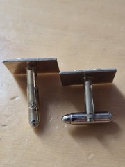 Vintage Art Deco Men’s Silver Toned Cufflinks Monographed with The Letter H