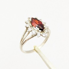 Vintage Luxury RING Silver 925 with Big Bright Stone -size: 7.5US (17.5mm) | #4