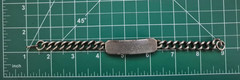 Vintage 1930s-1950s Sterling Silver Military ID Bracelet Curb Chain