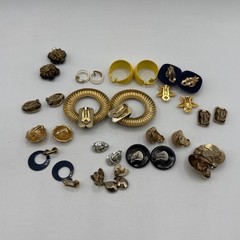 15 Pairs Of Vintage Clip On Earrings Variety Of Styles & Colors 1980’s, 1990’s