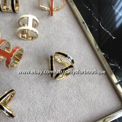 Sallys Quality 100% Brass & Enamel Scarf Ring Chain Buckles Brooch For Scarves